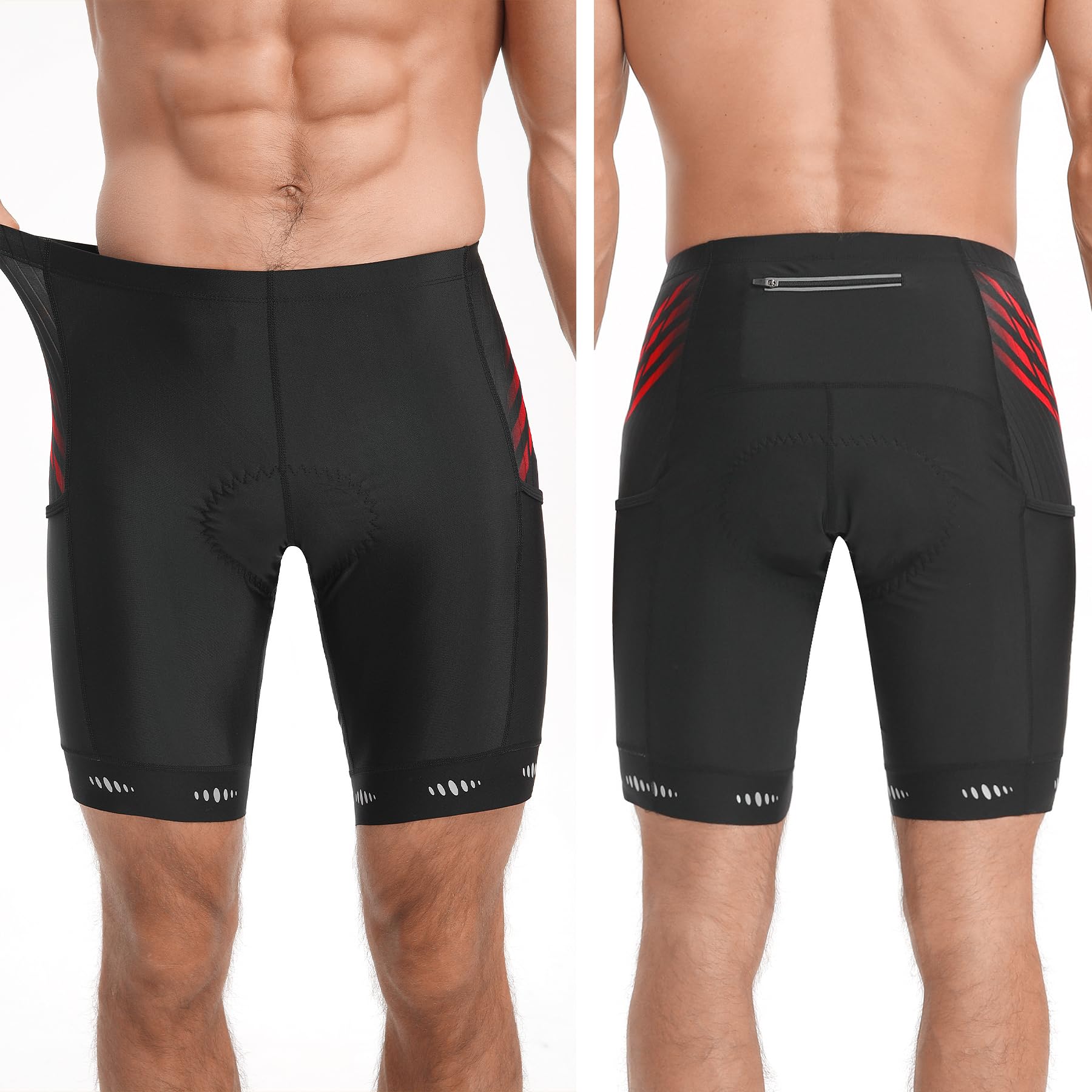 X - TIGER Short Cycliste Homme avec 3 Poches Short VTT Cyclisme Shorts Velo avec Sweat Absorbent Volatility Fast Drying Padded 5D Gel - fitnessterapy