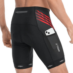 X - TIGER Short Cycliste Homme avec 3 Poches Short VTT Cyclisme Shorts Velo avec Sweat Absorbent Volatility Fast Drying Padded 5D Gel - fitnessterapy