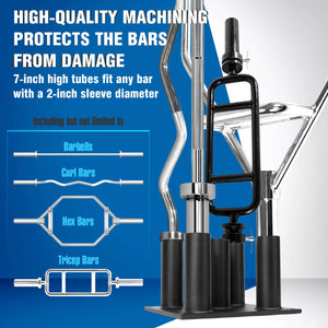 Yes4All Support de rangement vertical pour haltères - Support pour barre olympique - Optionnel : Rangement d'haltères pour 5 barres ou 9 barres - fitnessterapy
