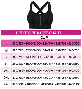 YIANNA Femme Soutien Gorge Sport Maintien Extreme Grande Taille Brassière sans Armature Fermeture Devant - fitnessterapy