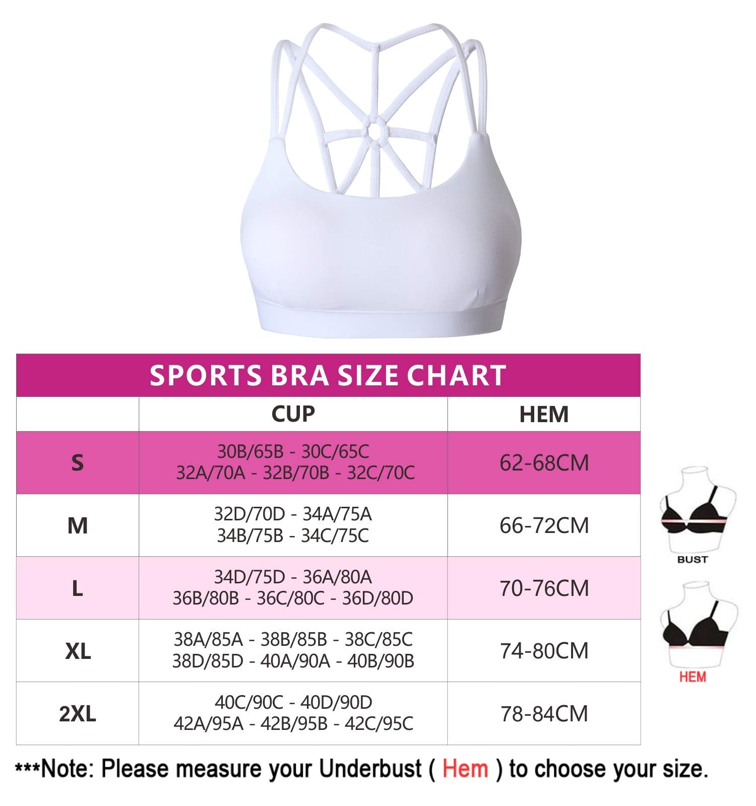 YIANNA Femme Soutien Gorge Sport sans Armature Brassiere Rembourré Yoga Soutiens - Gorge Crop Top - fitnessterapy