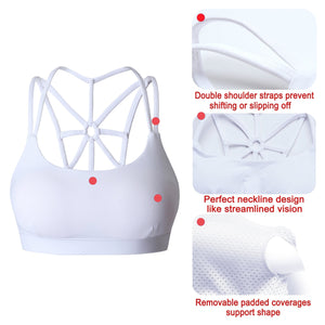 YIANNA Femme Soutien Gorge Sport sans Armature Brassiere Rembourré Yoga Soutiens - Gorge Crop Top - fitnessterapy