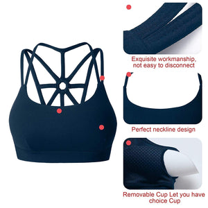 YIANNA Femme Soutien Gorge Sport sans Armature Brassiere Rembourré Yoga Soutiens - Gorge Crop Top - fitnessterapy