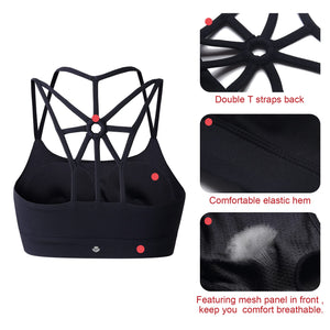 YIANNA Femme Soutien Gorge Sport sans Armature Brassiere Rembourré Yoga Soutiens - Gorge Crop Top - fitnessterapy