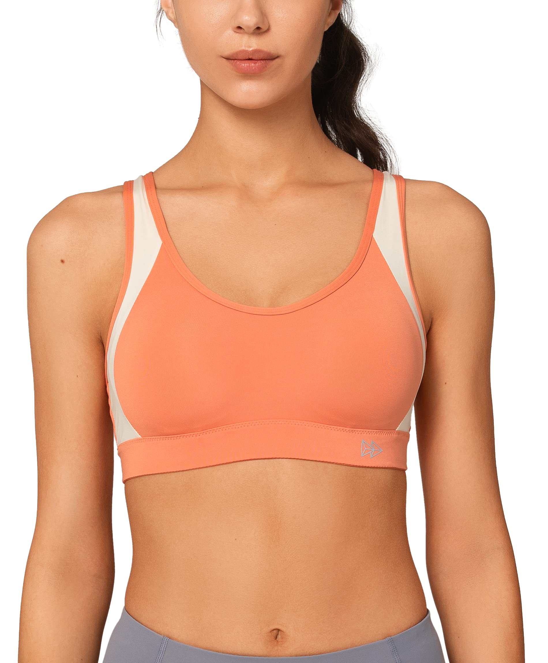 Yvette Soutien Gorge de Sport Femme Dos Croisé Maintien Élevé Grande Taille Brassière sans Armature avec Coussinets Course Tennis Fitness - fitnessterapy