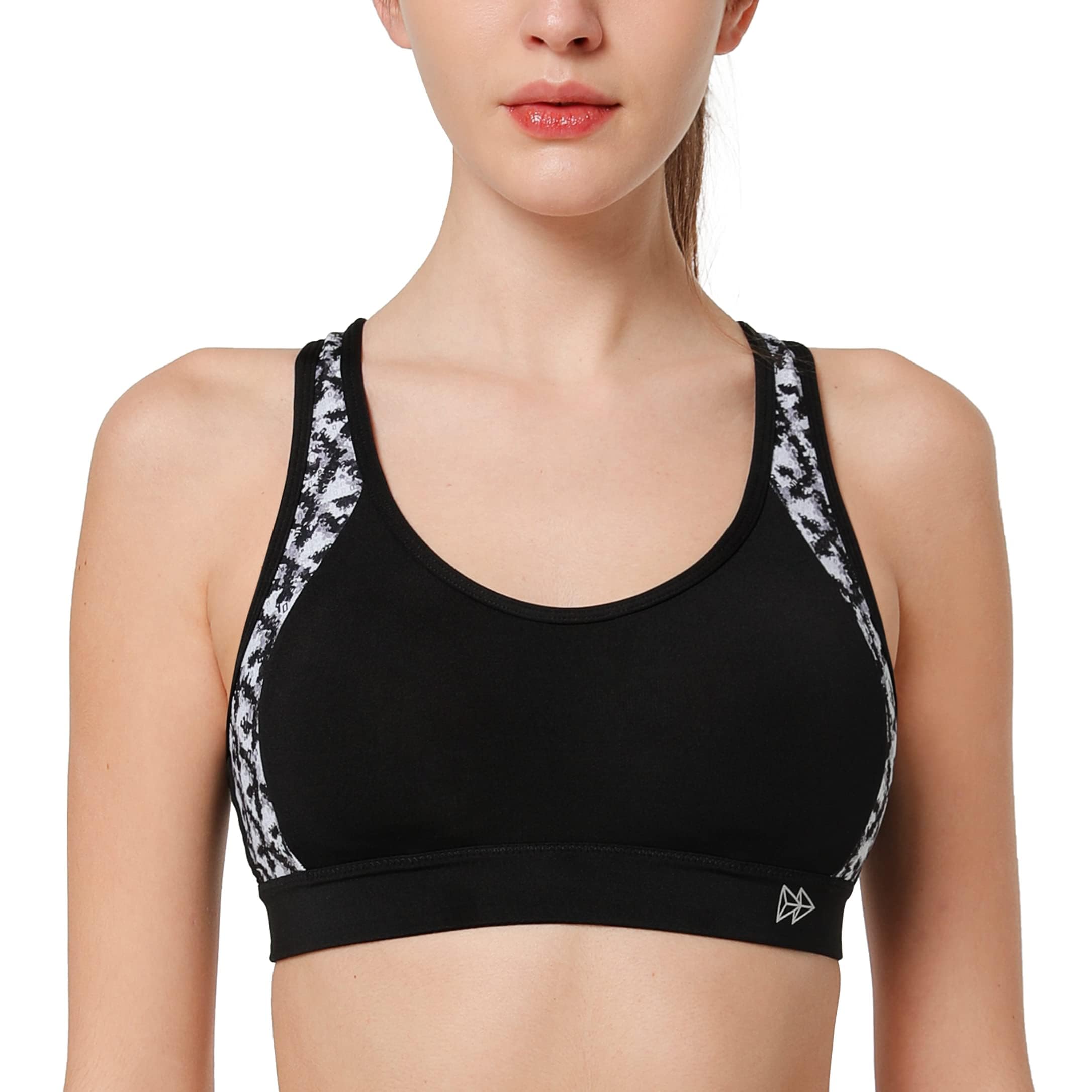 Yvette Soutien Gorge de Sport Femme Dos Croisé Maintien Élevé Grande Taille Brassière sans Armature avec Coussinets Course Tennis Fitness - fitnessterapy