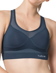 Yvette Soutien - Gorge de Sport Femmes en Maille Respirante Dos Nageur Maintien Élevé sans Armatures Grande Taille Fitness Jogging Golf - fitnessterapy