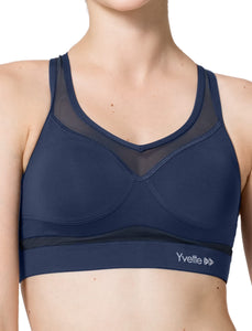 Yvette Soutien - Gorge de Sport Femmes en Maille Respirante Dos Nageur Maintien Élevé sans Armatures Grande Taille Fitness Jogging Golf - fitnessterapy