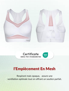 Yvette Soutien - Gorge de Sport Femmes en Maille Respirante Dos Nageur Maintien Élevé sans Armatures Grande Taille Fitness Jogging Golf - fitnessterapy