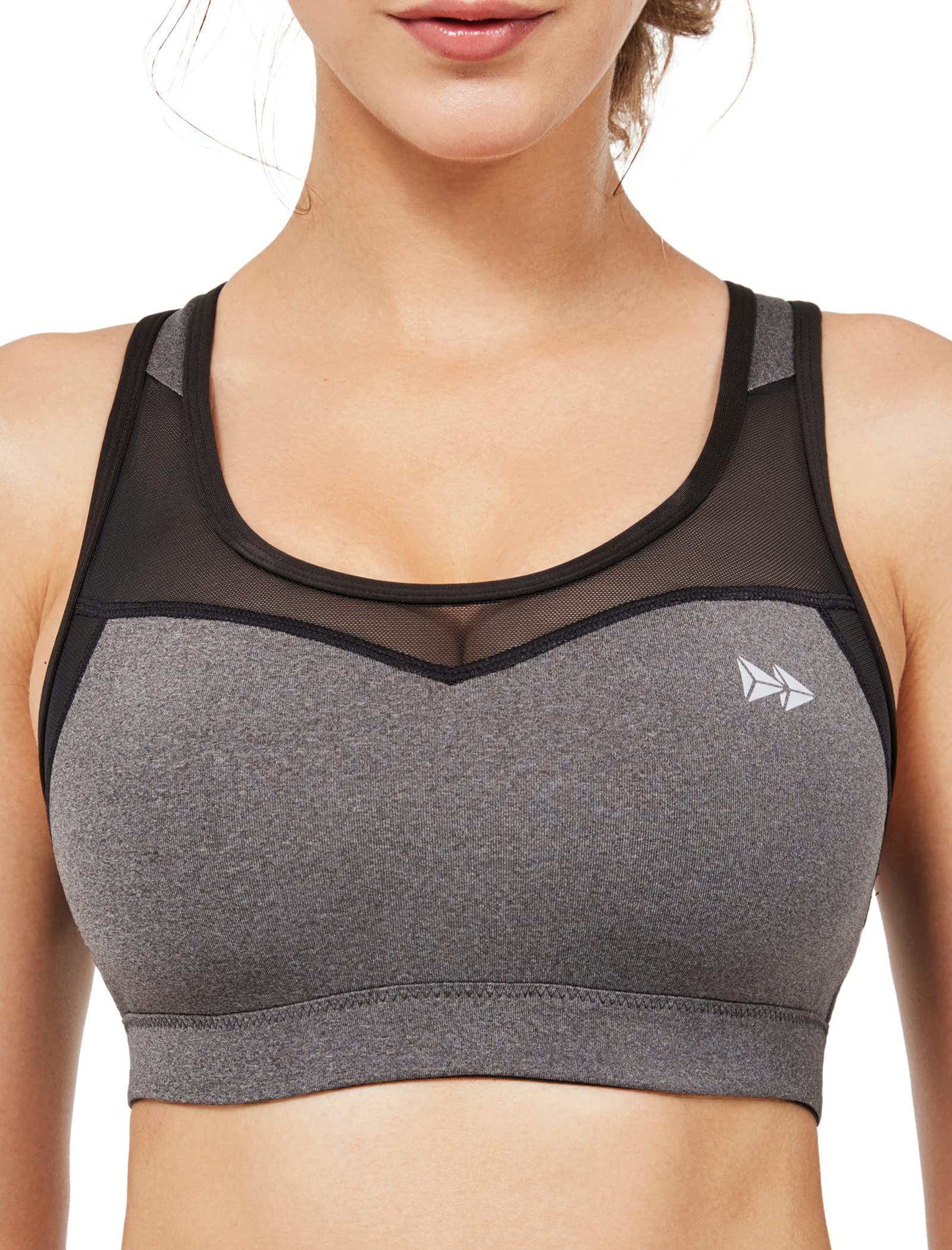 Yvette Soutien - Gorge de Sport Femmes en Maille Respirante Dos Nageur Maintien Élevé sans Armatures Grande Taille Fitness Jogging Golf - fitnessterapy