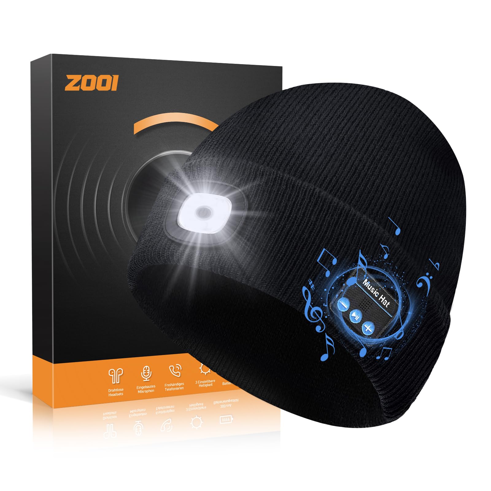 ZOOI Cadeau Homme Original, Idee Cadeau Noel, Bonnet Bluetooth Homme LED Lumineux, Cadeau Homme Original Utile, Cadeau Fete des Peres, Cadeau Papa pour du Sport, Cadeau Anniversaire Homme/Femme - fitnessterapy