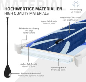 ECD Germany Stand Up Surf Paddle Board Gonflable 305/308/320/380 cm | PVC | jusqu'à 120/150 kg | Épaisseur 10/15 cm | Planche de Surf Pagaie Sac de Transport Pompe à Air | Diverses Couleurs Modèles - fitnessterapy
