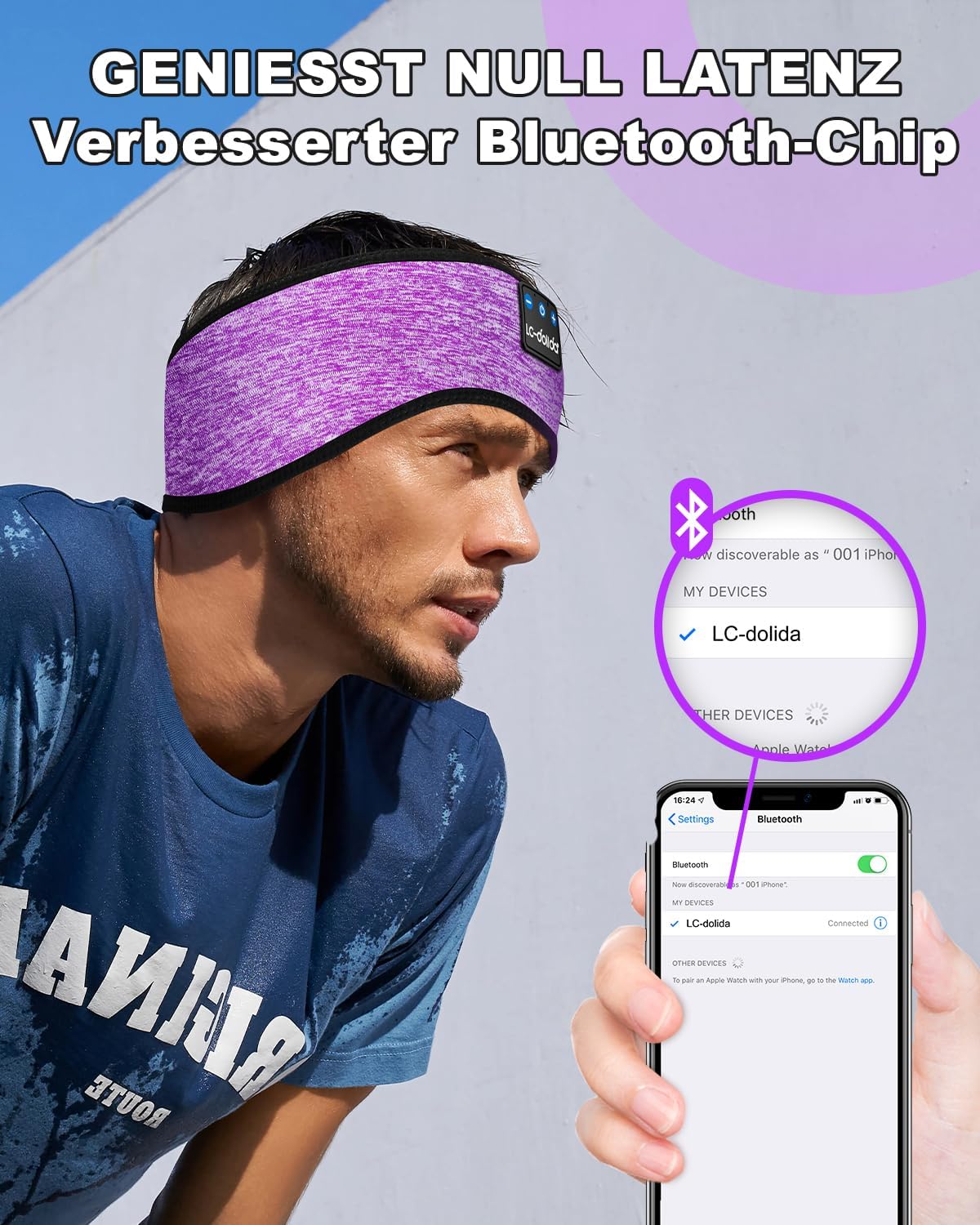 LC-dolida Écouteurs Bandeau Bluetooth - Fitnessterapy