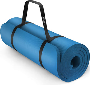 TRESKO Tapis d'exercice Fitness Tapis de Yoga Tapis de Pilates Tapis de Gymnastique, Dimensions 185 x 60 x 1,5 cm ou et 190 x 100 x 1,5 cm, sans Phtalates/en Mousse NBR/respecte la Peau - fitnessterapy
