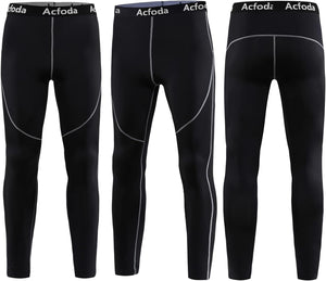 Acfoda Ensemble sous-vêtement Thermique Enfant Sport Base Layer Maillot Manches Longues Pantalon pour Ski Running - fitnessterapy