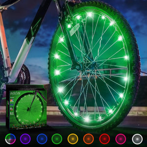 Activ Life Lumières de Roue de vélo LED avec Piles incluses! Obtenez 100% Plus Lumineux et Visible de Tous Les Angles pour Une sécurité et Un Style ultimes (1 Pack de pneus) - fitnessterapy