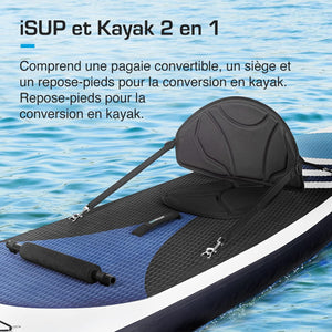 Active Era Planche de Stand up Paddle Kayak Gonflable 320x78x15cm - Paddle Gonflable avec Accessoires, siège de Kayak, pagaie Ajustable, Pompe, kit de réparation & Sac à Dos de Transport - Bleu - fitnessterapy