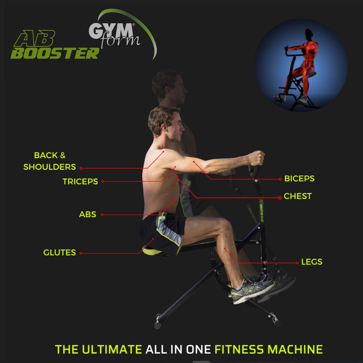 Appareil d'entraînement Abdominal GYMFORM AB Booster, Machine d'Entraînement pour Abdominaux Bras Jambes Dos et Fessiers - fitnessterapy