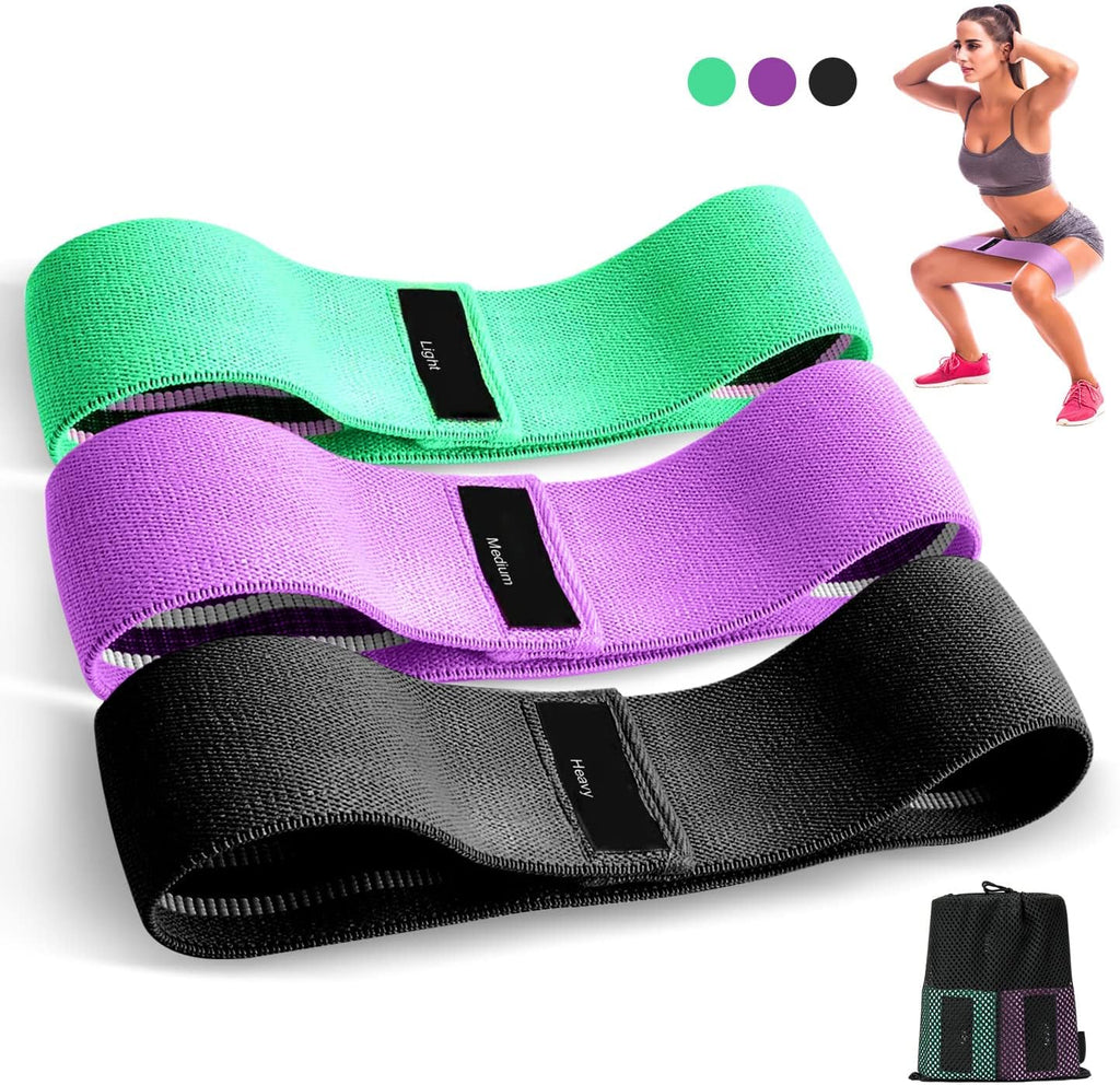 Bande Elastique Musculation en Tissu, Bande Elastique Fitness 3 Niveaux de Force, Elastique Sport pour Le Yoga/Pilates/Fitness/Squats/Pont fessiers - fitnessterapy