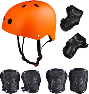 Casque de Kit de Protections 6 pièces Casque de BMX Pads Genouillères de coude avec des protège-Poignets pour Patin, vélo, Skateboard, Scooter - fitnessterapy