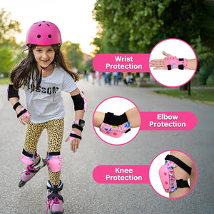 Ensemble 'équipement De Protection De Cyclisme Pour Enfants Genouillères Et