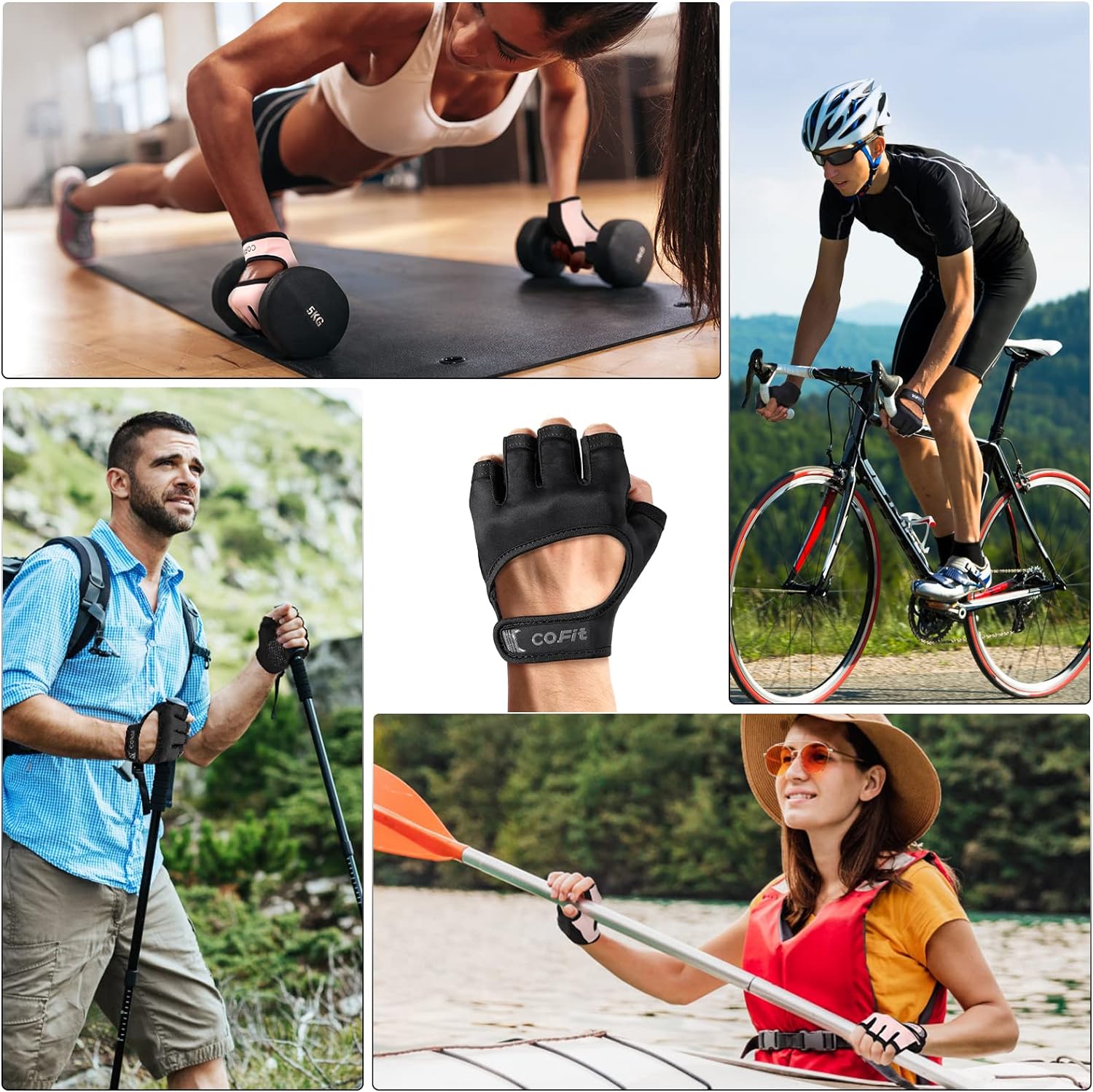 COFIT Gants de Fitness avec Bracelet de Soutien, Respirants et Antidérapants Gants d'haltérophilie pour Homme et Femme Idéal pour l'haltérophilie, Le Fitness, l'exercice - fitnessterapy