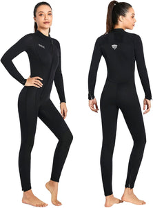 Combinaison Hommes Femmes Combinaisons de Plongée Corps Complet 3mm Néoprène Front Zip Manches Longues Peau de Plongée pour Natation Snorkeling Plongée Surf Rafting - fitnessterapy