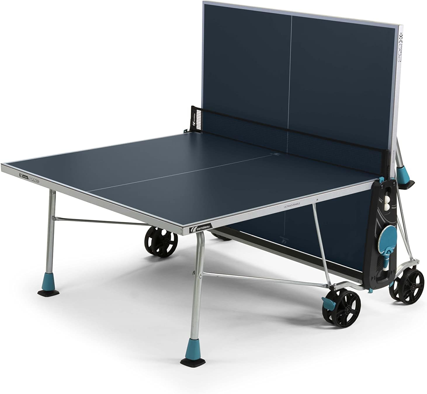 CORNILLEAU - Table de ping-Pong d'extérieur 200X Outdoor - Stratifié 5mm - FFTT - Compact Technology - SOFTMAT - Bleu ou Gris - fitnessterapy