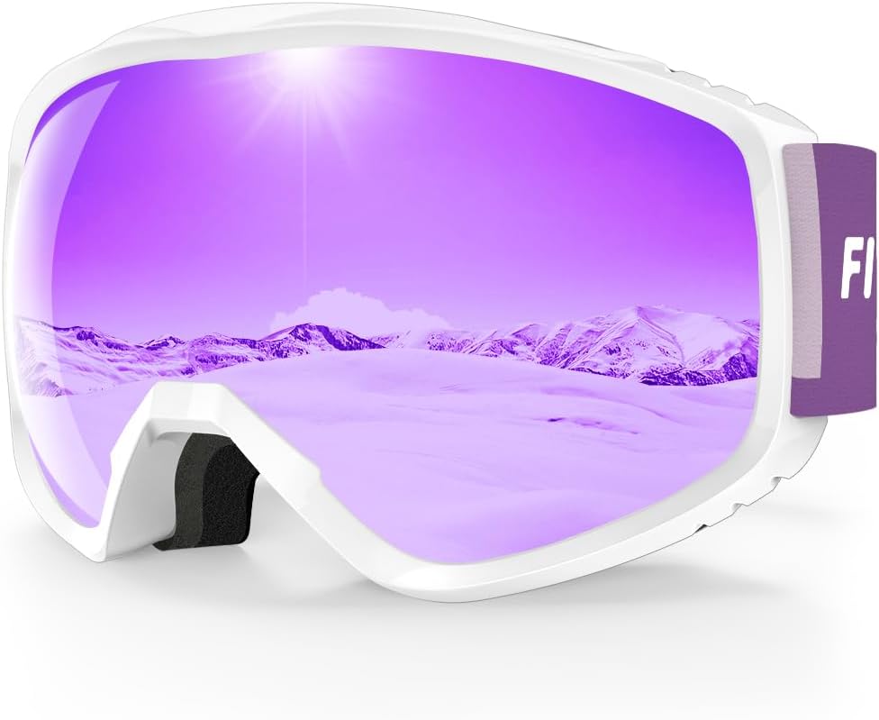 Findway Masque de Ski, Lunette de Ski pour Homme Femme Adulte, Masqué Ski OTG pour Ski et Snowboard Anti-buée, Anti-UV Photochromique Lentille Sphérique - fitnessterapy