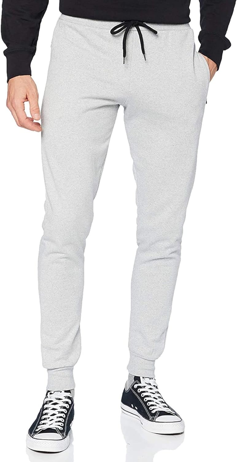 FM London Slim - Pantalon de jogging coupe ajustée pour hommes à poches zippées, - fitnessterapy