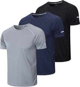 frueo 3 Pack T-Shirt Homme Tee Shirt Sport Homme Manche Courte Séchage Rapide Respirant Baselayer Haut Running Fitness Gym - fitnessterapy