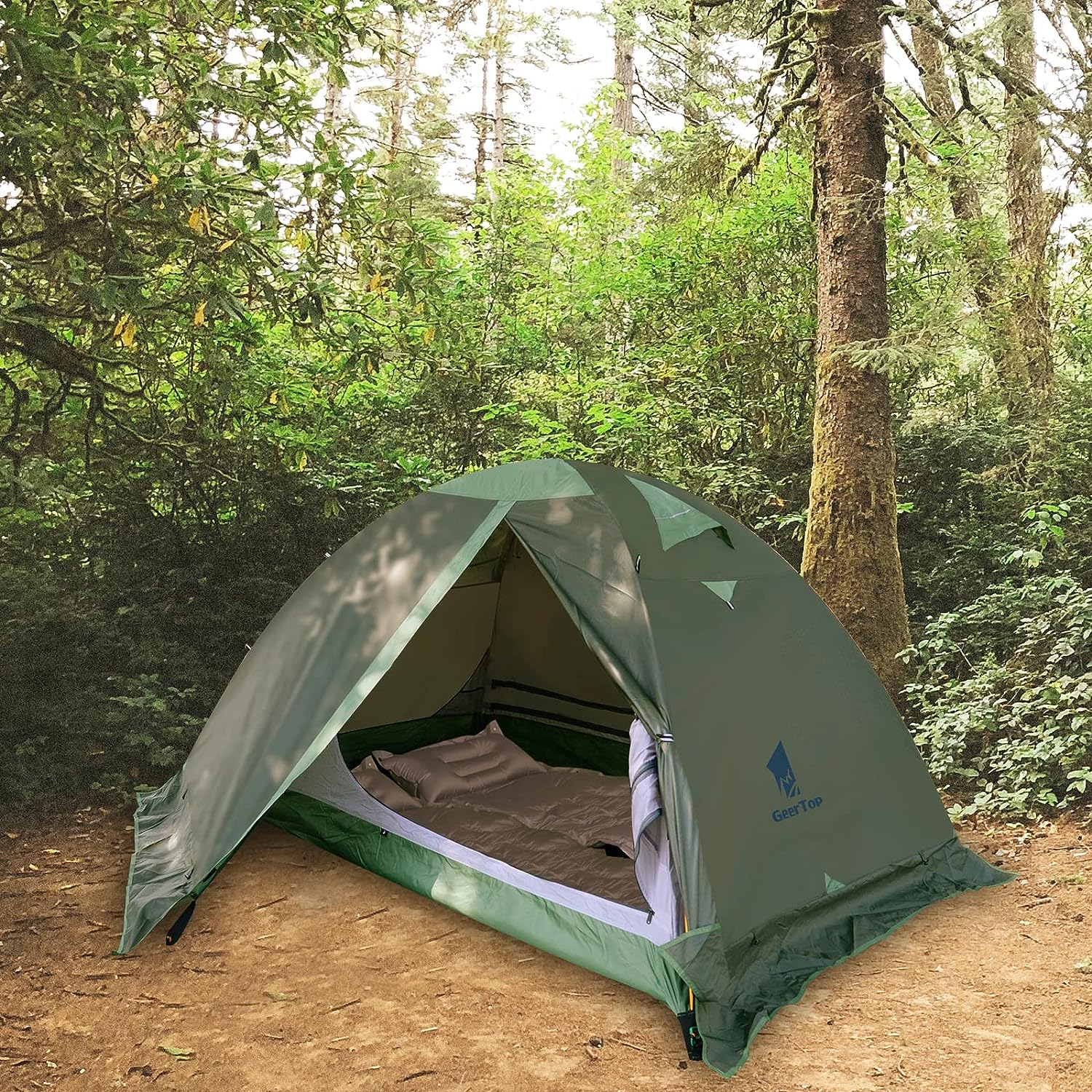 Geertop Tente de Camping 2 Personnes, Dôme Tente Étanche Double Couche Léger Tente 3-4 Saison pour Camping Outdoor Randonnée - fitnessterapy