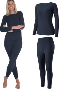 INNERSY sous Vetement Thermique Femme Haut Manches Longues Pantalon Chaud & Léger Ensemble Ski Hiver - fitnessterapy