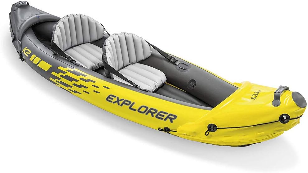Intex - 68307NP - Set Kayak Explorer K2 - 2 Pers (Inclus Rames Et Gonfleur) - fitnessterapy