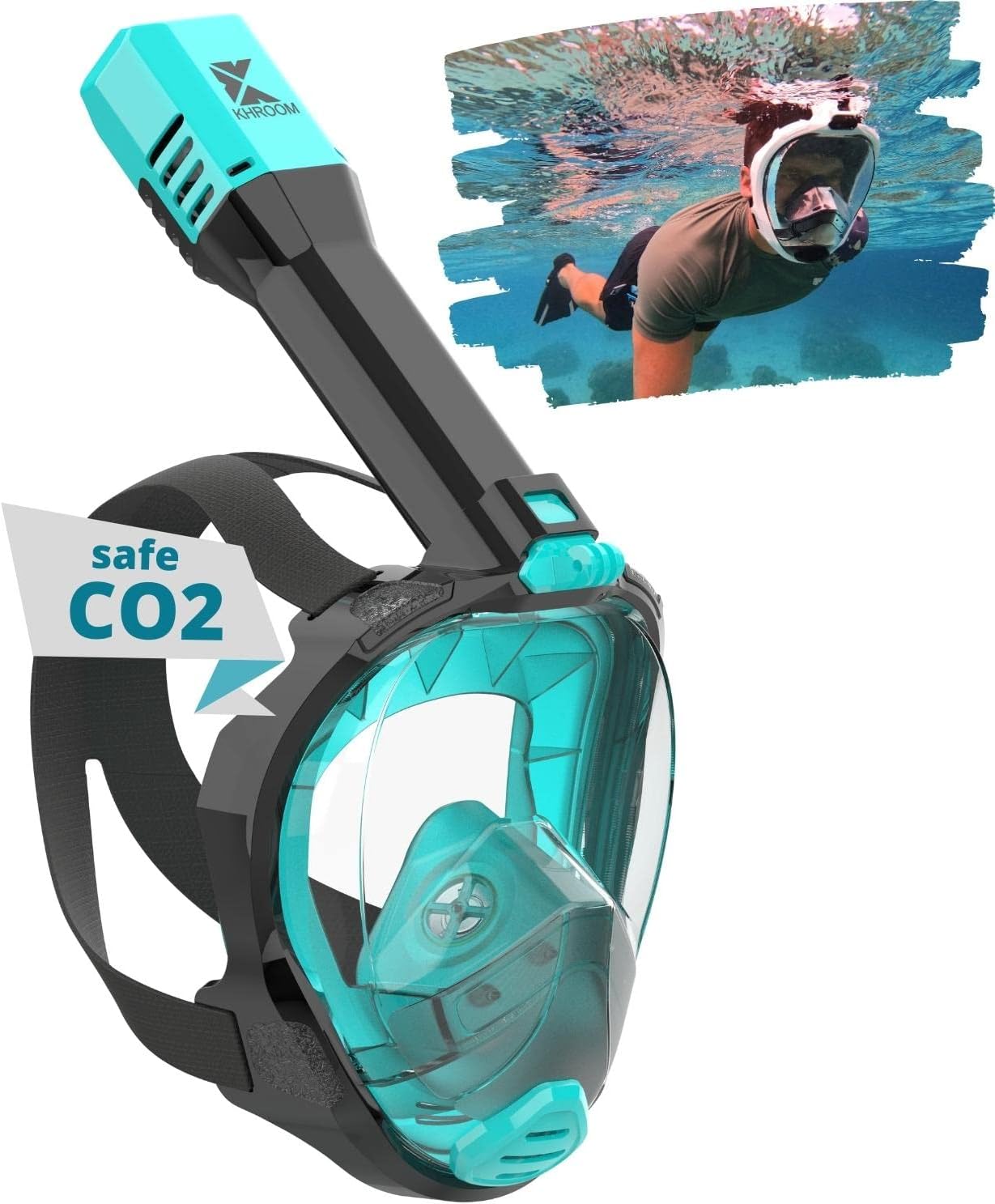 Khroom® Masque de Plongée Intégral Seaview Pro | Notre Meilleur Masque de plongée | Garanti sans Risque de CO2 résiduel | pour Adultes et Enfants | Masque Plongée - fitnessterapy