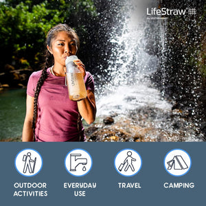 LifeStraw Go 2-Stage Filter Bottle Unisex-Adult, Teal, 22oz, pour Camping - fitnessterapy