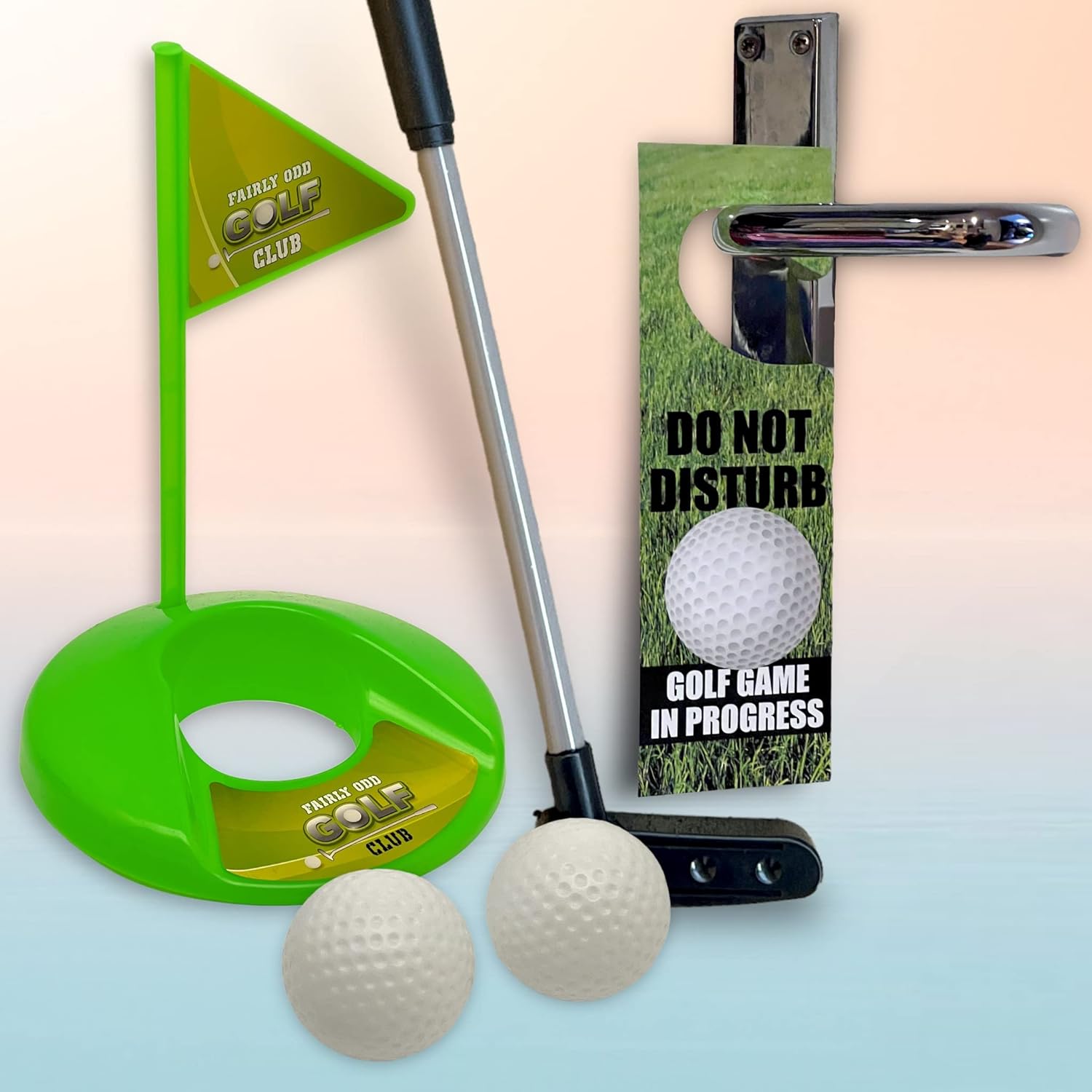 MIJOMA Set de golf WC 6 pièces avec club de golf Vert/blanc 62 cm - fitnessterapy
