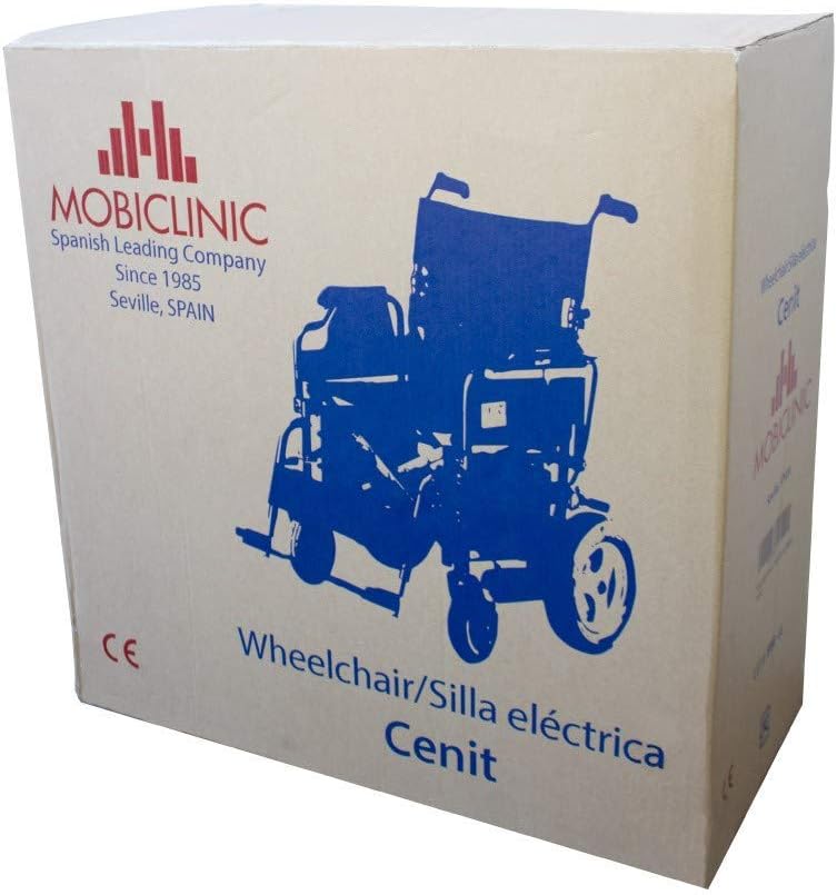 Mobiclinic, Fauteuil roulant électrique pliable léger, Modèle Cenit, Marque européenne, Fauteuil roulant avec moteur pour les personnes handicapées, Noir - fitnessterapy