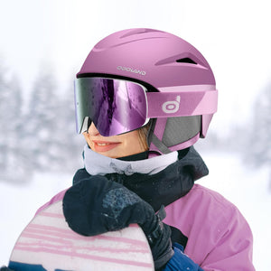 Odoland Casque de Ski et Snowboard, Casque À Neige avec Lunettes de Ski Anti-buée Anti-UV léger Adultes Hommes Femmes Jeunes, Antichoc et Universel pour Skating - fitnessterapy