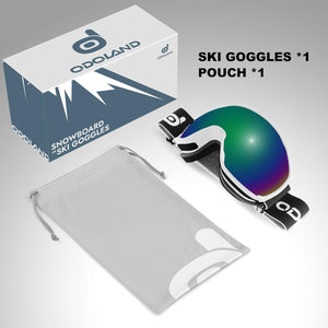 Odoland Lunettes de Ski Masque de Snowboard pour Homme & Femme Anti-UV400, Anti-Buée, Coupe-Vent, Lunettes de Protection avec Grande Lentille OTG Sphérique - fitnessterapy