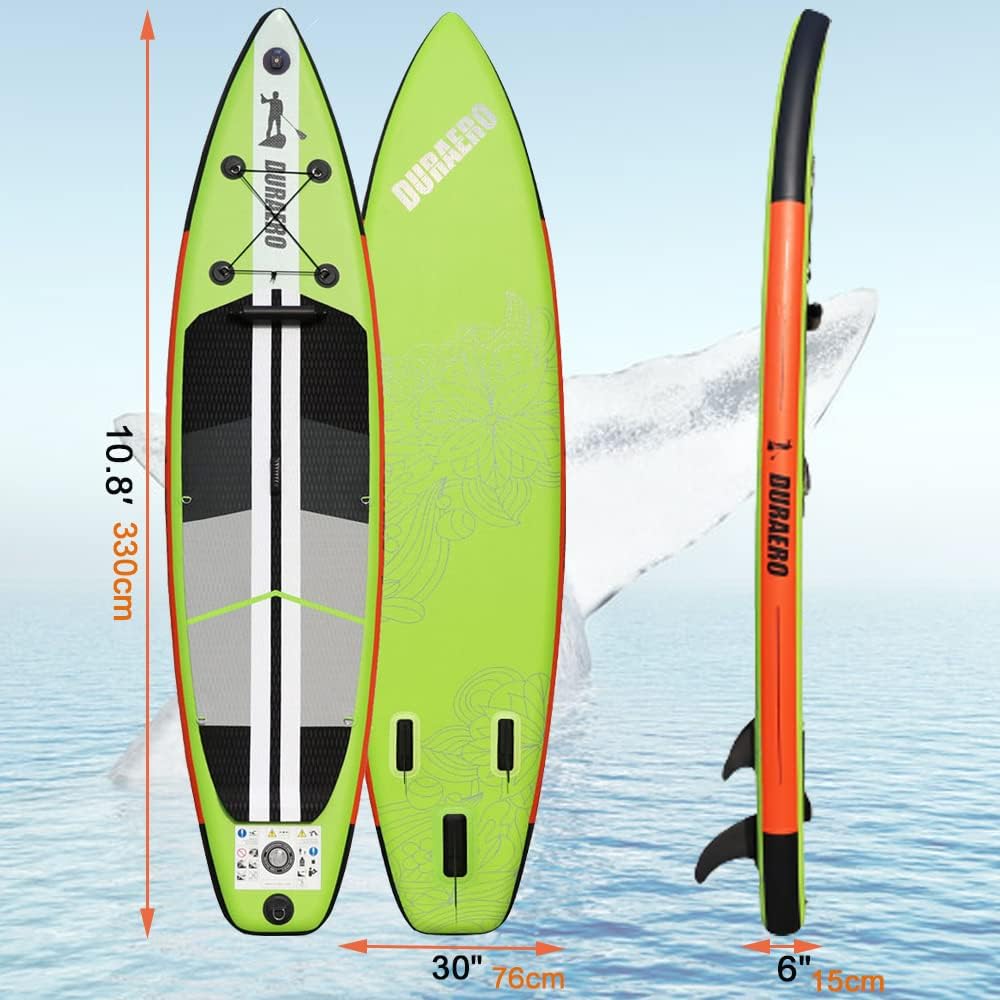 Planche de paddling Stand up paddling SUP - Siège kayak - 330 x 76 x 15 cm - Jusqu'à 150 kg - Coussinet intégré - 3 Finlandais - Double pagaie réglable - Accessoires complets - fitnessterapy
