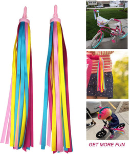PLATT Enfant Vélo Rubans Multicolores Tassel Accessoires de Décoration Colorés pour des Trotinettes et Vélo Garçons Filles (1paire) - fitnessterapy