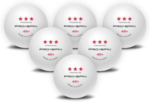 PRO SPIN Balles de Ping-Pong - Blanches/Orange 3 Étoiles 40+ Balles Ping Pong | Balles ABS | Durabilité Optimale pour Tables de Ping Pong Intérieur, Extérieur, Les Compétitions, Les Matchs - fitnessterapy