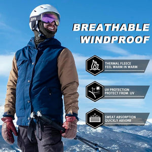 ROCKBROS Cagoule de Moto Hiver Hommes Femmes pour Sports en Plein Air Tour de Cou Vélo Moto Snowboard Ski Cyclisme Cache Cou Réfléchissante Coupe-Vent Anti-poussière Respirant - fitnessterapy