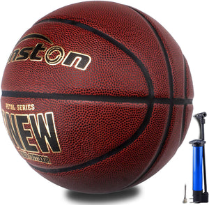 Senston Ballon de Basket Taille 7 avec Pompe, Basketball de Rue Intérieur/Extérieur - fitnessterapy