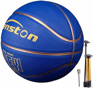 Senston Ballon de Basket Taille 7 avec Pompe, Basketball de Rue Intérieur/Extérieur - fitnessterapy