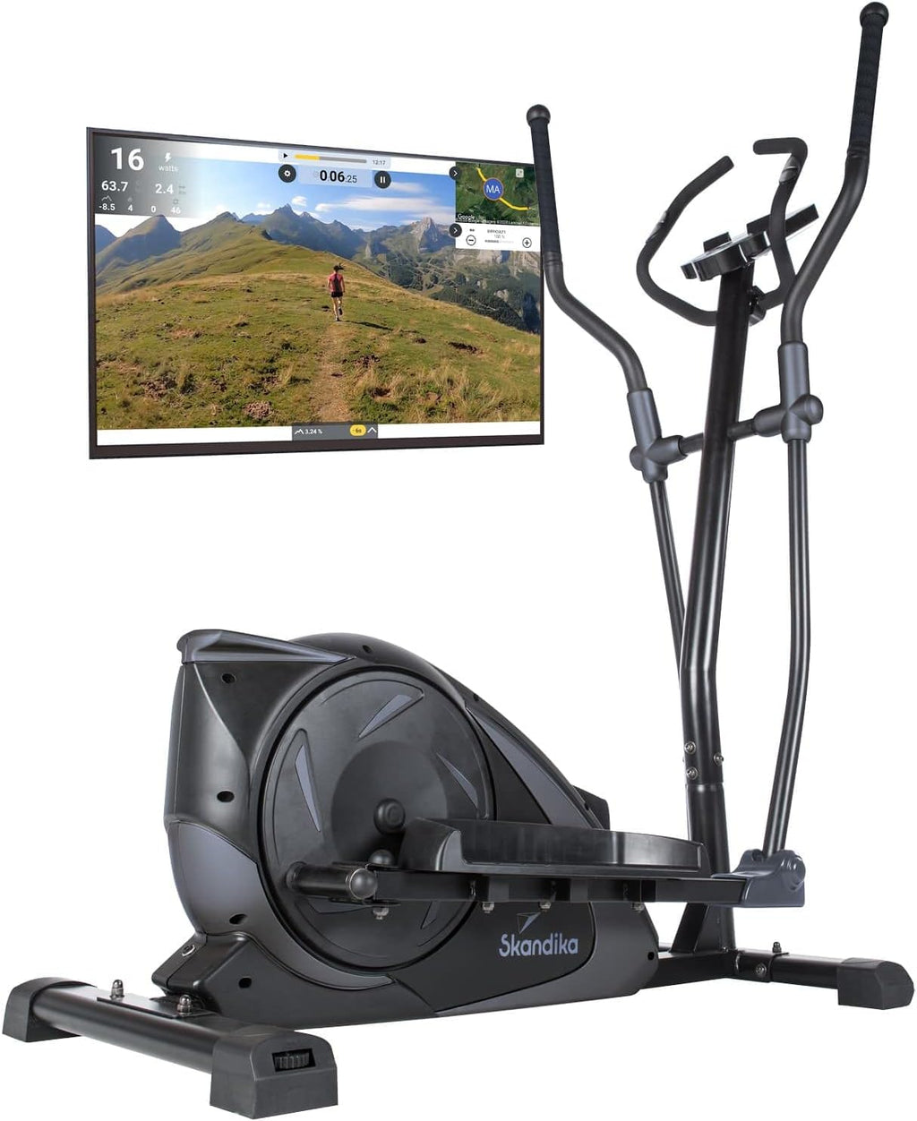 Skandika Adrett/Eleganse - Vélo elliptique Crosstrainer - Bluetooth - Appli - 15 Prog - 32 Niveaux de résistance - Inertie 12 kg - Max. 130 kg - fitnessterapy