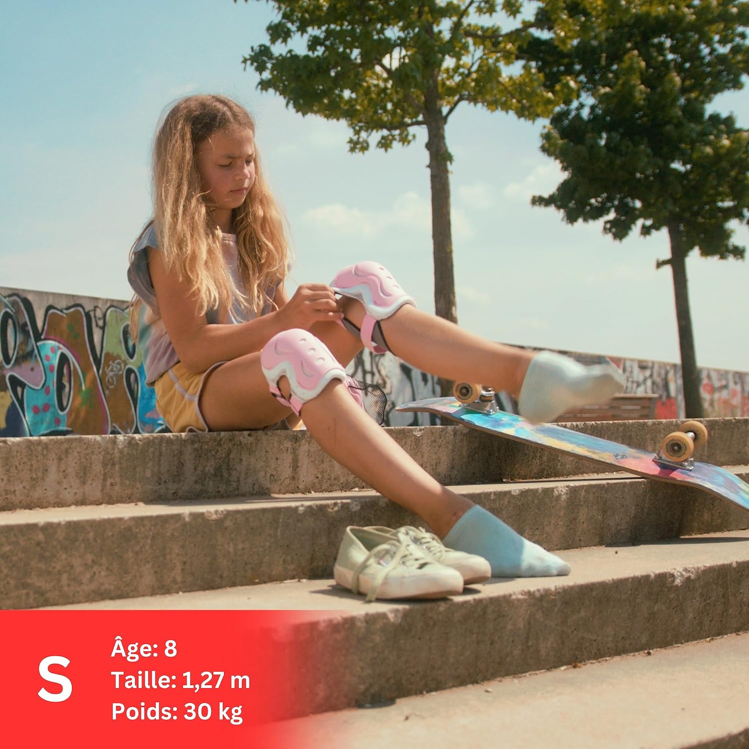 SKATEWIZ Kit de Protection Roller Enfant - Protection Skateboard Enfant, Adolescents et Adulte [6 pièces] avec Genouillères, Coudières et Protège-Poignets - fitnessterapy
