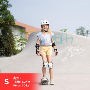 SKATEWIZ Kit de Protection Roller Enfant - Protection Skateboard Enfant, Adolescents et Adulte [6 pièces] avec Genouillères, Coudières et Protège-Poignets - fitnessterapy