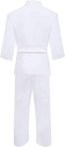 Starpro Judo Kimono Gi 250 grammes - Mélange de Coton de qualité supérieure - Blanc - Judogi pour l'entraînement et la compétition - Enfants - 100-170 cm - Ceinture Blanche Gratuite Incluse - fitnessterapy